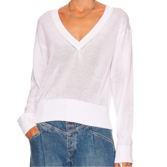 525 America V-Neck White Sweater - Picture 8 of 11